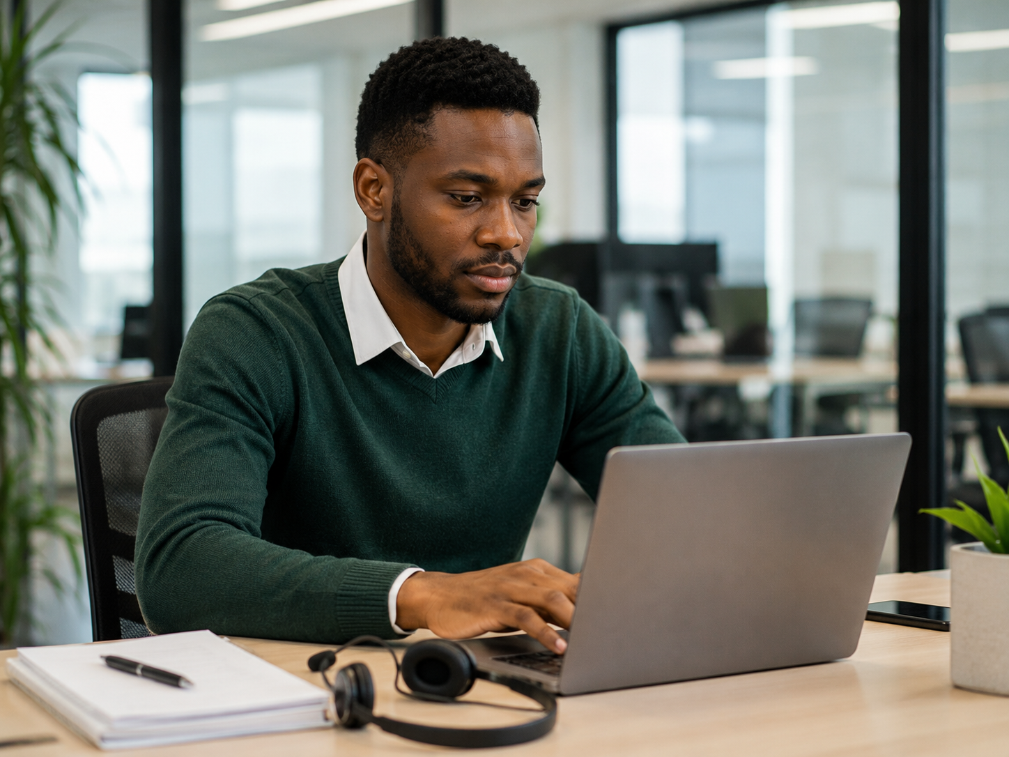 Employé de bureau moderne